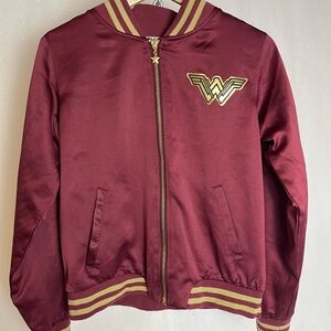 Wonder Woman Maroon Bomber Jacket
